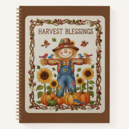 Harvest Blessings Embroidered Scarecrow Journal