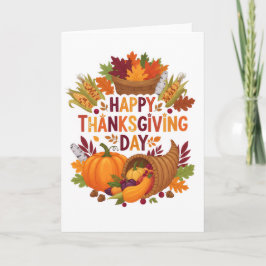 Harvest Blessings — Happy Thanksgiving Day Card Kort