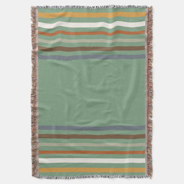 Harvest Blessings Striped Throw Blanket | Autumn Filt (Framsidan Vertikal)
