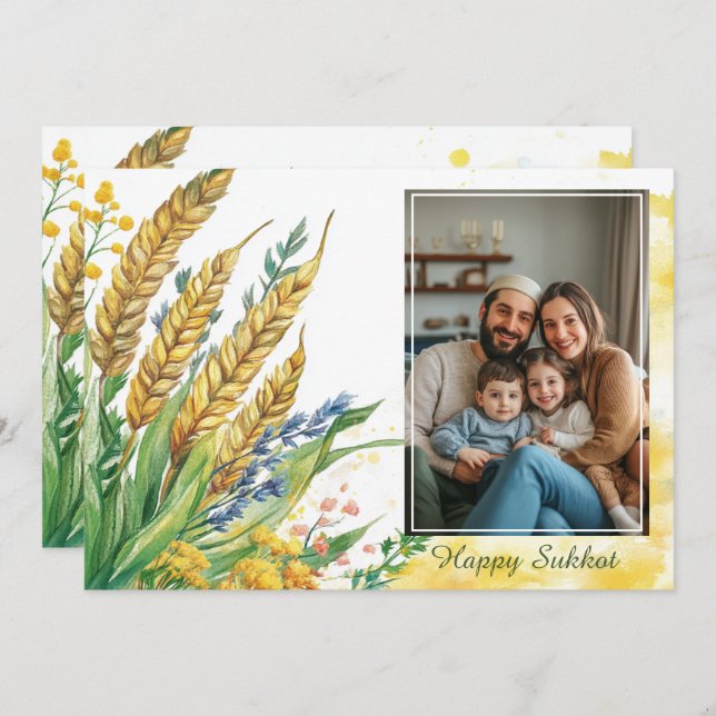 Harvest Blessings Sukkot Greeting Card Inbjudningar (Fram/baksida)