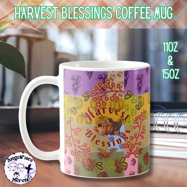 Harvest Blessings Vintage Autumn Fruit Kaffemugg (Enjoy your favorite beverage with this vintage Harvest Blessings coffee mug!)