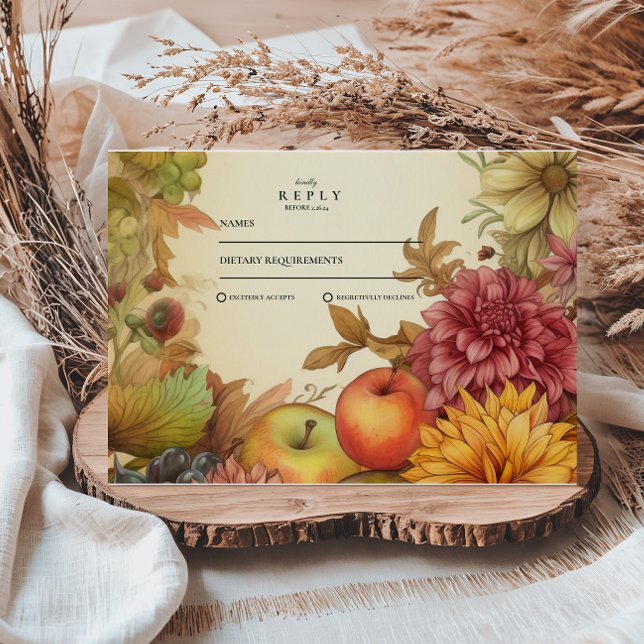 Harvest Blommigt Fall Wedding OSA Kort (Skapare uppladdad)