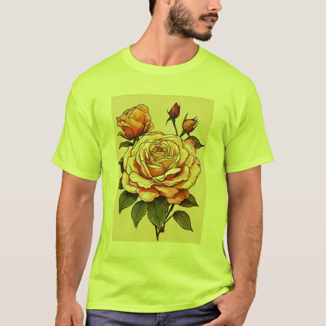 Harvest Bloom: Thanksgiving Ro & Bud Elegance" T Shirt (Framsida)