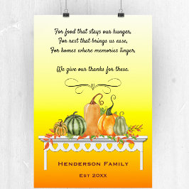 Harvest Bord Thankful Blessing Poster