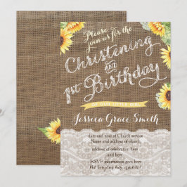 Harvest Christening och First Birthday för flicka Inbjudningar