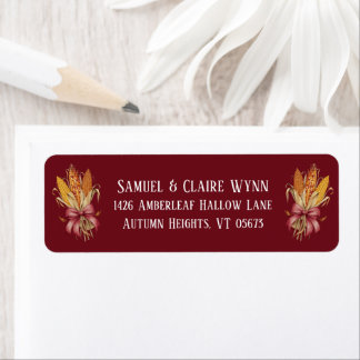 Harvest Corn Autumn Ribbon Return Address Returadress Etikett