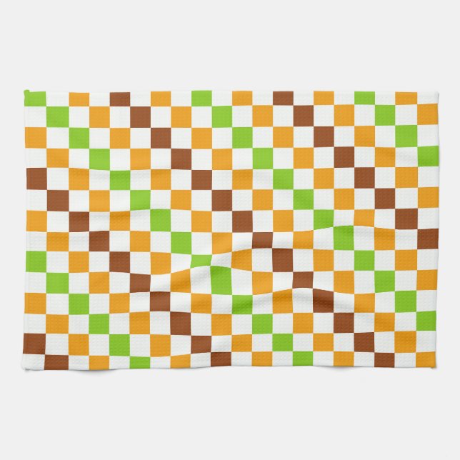 Harvest diagonal checkerboard pattern kökshandduk (Horisontell)