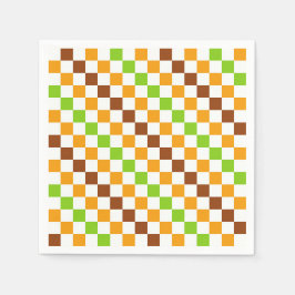 Harvest diagonal checkerboard pattern pappersservett
