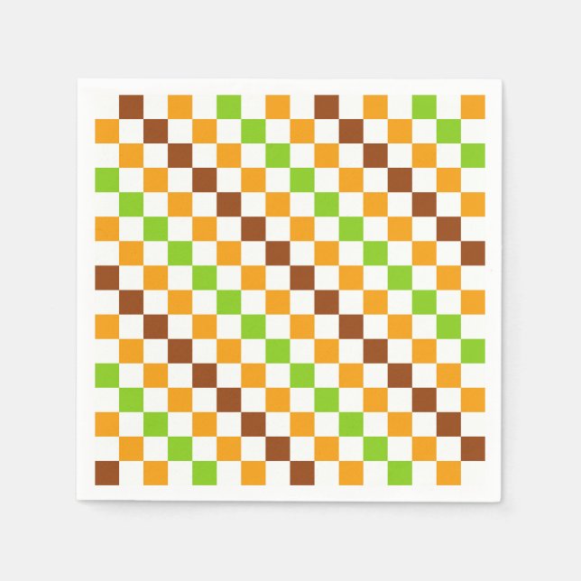 Harvest diagonal checkerboard pattern pappersservett (Framsidan)