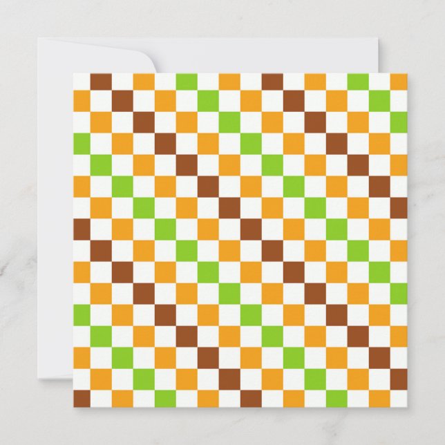 Harvest diagonal checkerboard pattern tack kort (Framsida)