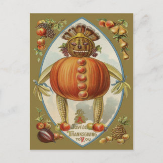 Harvest Doll Pumpkin Apple Pear Maj Grape Vykort