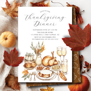 Harvest Feast Thanksgiving Inbjudningar