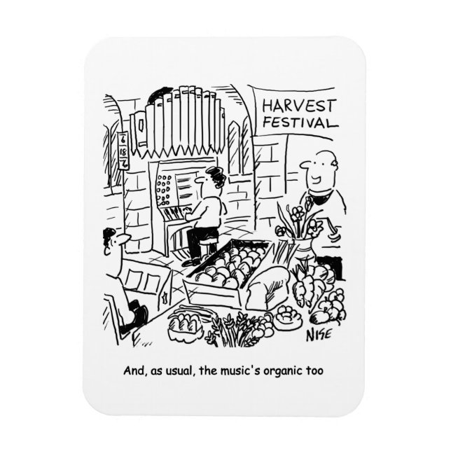 Harvest Festival Church Service med Church Organ Magnet (Vertikal)