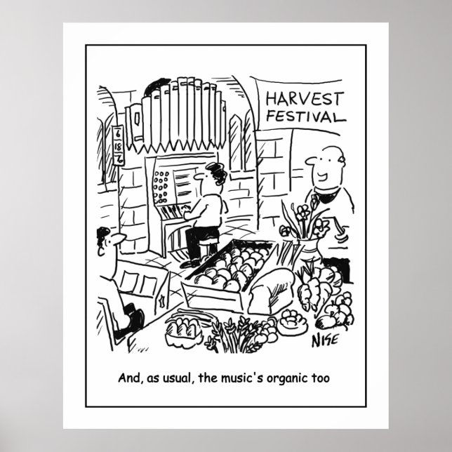 Harvest Festival Church Service med Church Organ Poster (Framsidan)