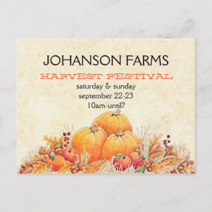 Harvest Festival Pumpkin Patch Vykort