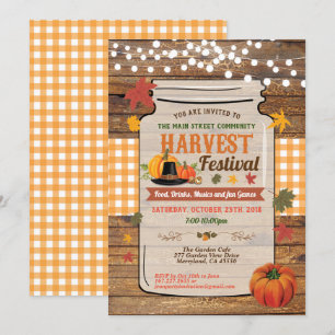 Harvest festival Rustival wood Mason burk party Inbjudningar