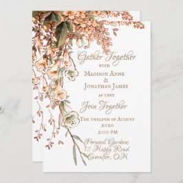 Harvest Garland Script Elegant Fall Wedding Inbjudningar