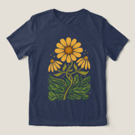 Harvest Gold Retro Botanical Tri‑Blend Dam T‑Shirt T Shirt