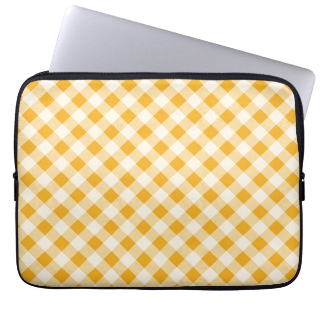 Harvest Guld Gingham Laptop Fodral (Framsidan)