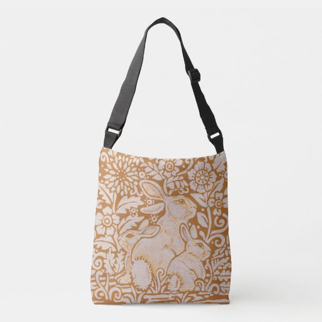 Harvest Guld Rabbit Family Designer Tote Bag Art Axelväska (Framsida)