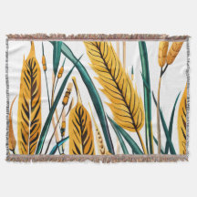 Harvest Harmony: A Wheat Mönster på en vit kanvas