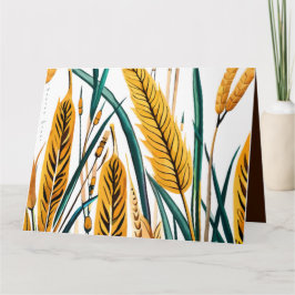 Harvest Harmony: A Wheat Mönster på en vit kanvas Kort