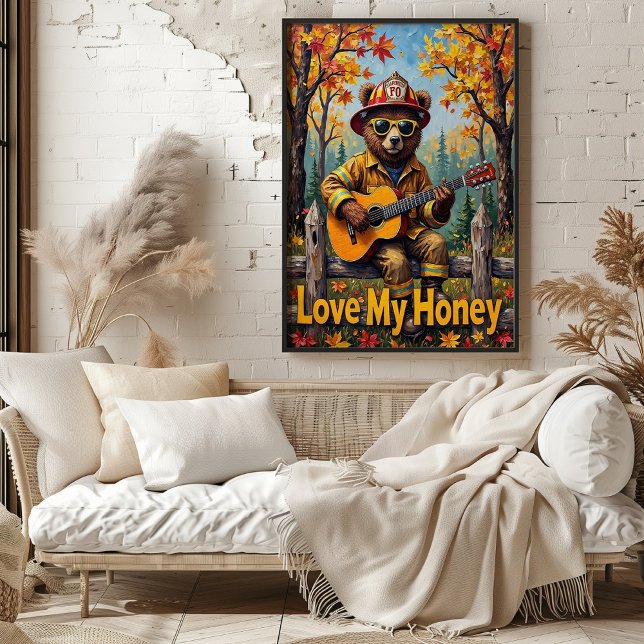 Harvest Harmony: Bear's Leafy Ballad Poster (Skapare uppladdad)
