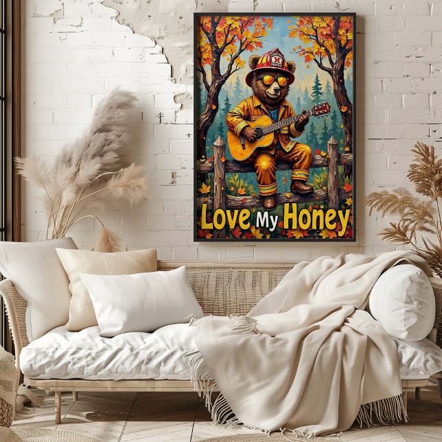 Harvest Harmony: Bear's Leafy Ballad Poster (Skapare uppladdad)