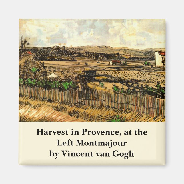 Harvest in Provence Montmajour av Vincent van Gogh Magnet (Framsidan)