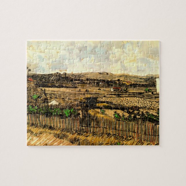 Harvest in Provence Montmajour av Vincent van Gogh Pussel (Horisontell)