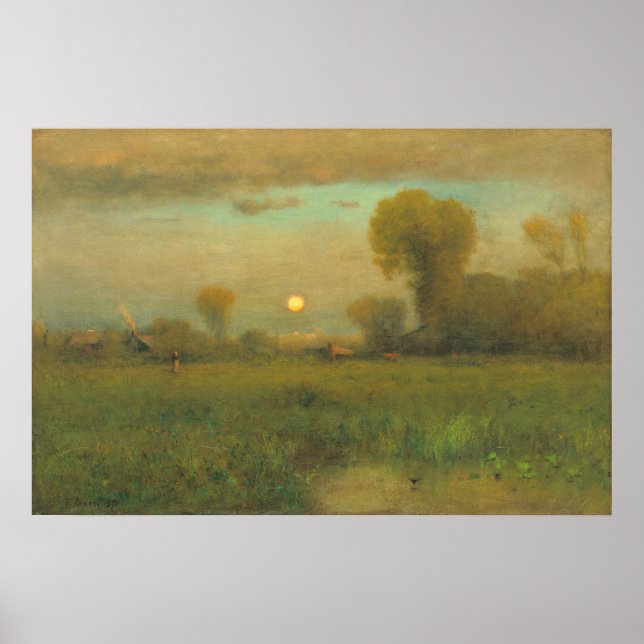 Harvest Måne - George Inness Fine Art Poster (Framsidan)