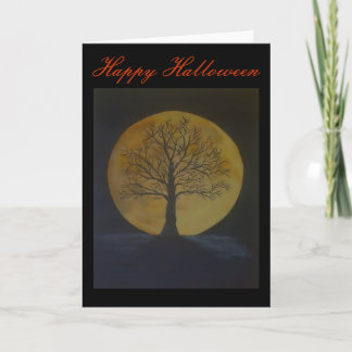 Harvest Måne Halloween Greeting Card Kort