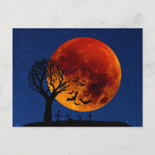 Harvest Måne Halloween Vykort