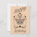 Harvest Måne Moth Grattis på födelsedagen Kort<br><div class="desc">Skörd Moth Grattis på födelsedagen Card med illustrerad Moth med ferns,  örters och måne faser.</div>