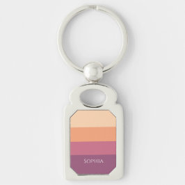 Harvest Palette-Acrylic Keychain Rektangulärt Silverfärgad Nyckelring