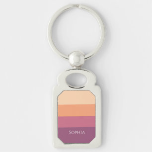 Harvest Palette-Acrylic Keychain Rektangulärt Silverfärgad Nyckelring