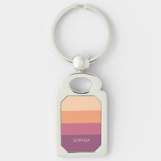 Harvest Palette-Acrylic Keychain Rektangulärt Silverfärgad Nyckelring