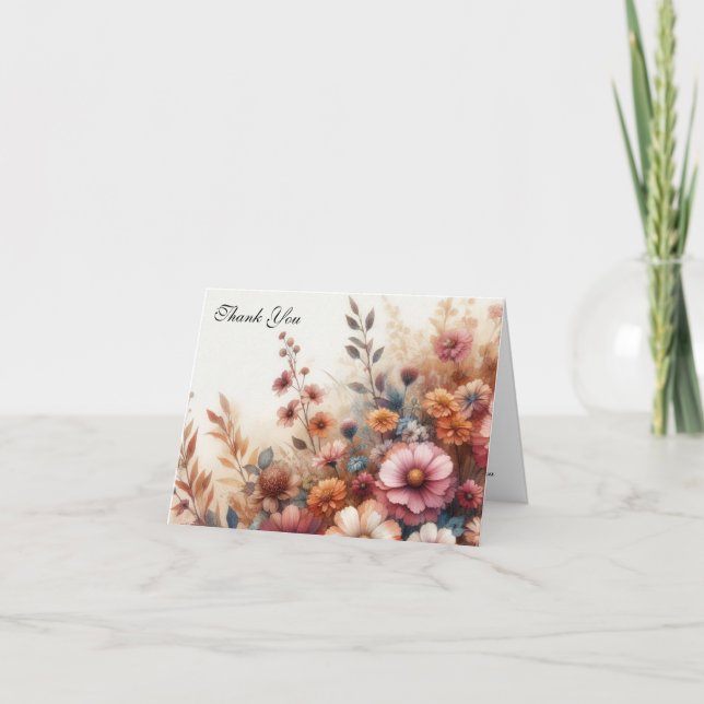 Harvest Petals och Payed Himmel Tack Kort (Framsida)