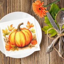 Harvest Pumpkin & Höst löv Napkins