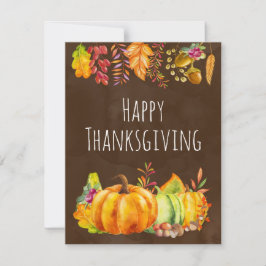 Harvest Pumpkins och Höst löv Gräns Julkort