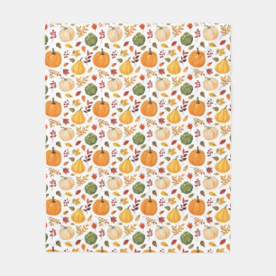 Harvest Pumpkins och Höst löv Mönster Fleecefilt