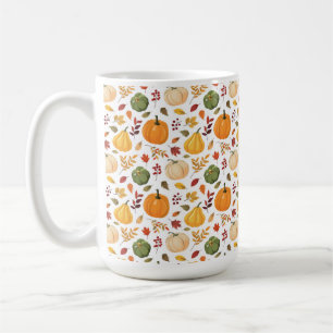 Harvest Pumpkins och Höst löv Mönster Kaffemugg