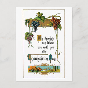 Harvest Scene och Thanksgiving Hälsning Helg Vykort