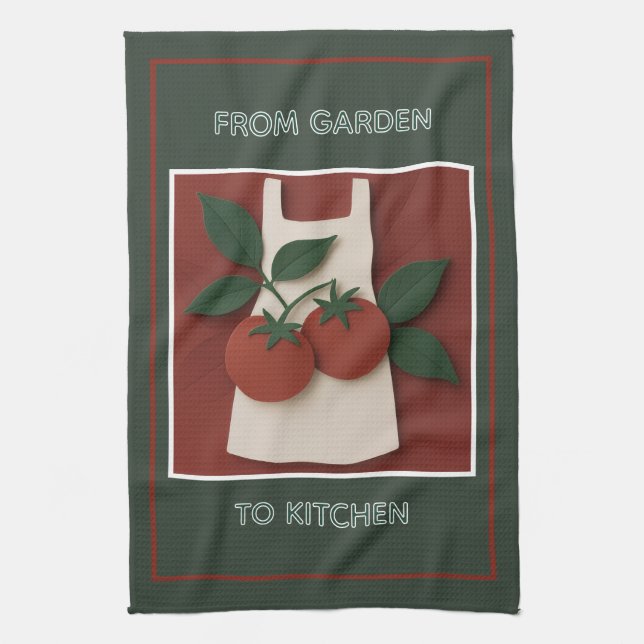 Harvest-to-Bord Tomato Chef Tea Towel Kökshandduk (Vertikal)