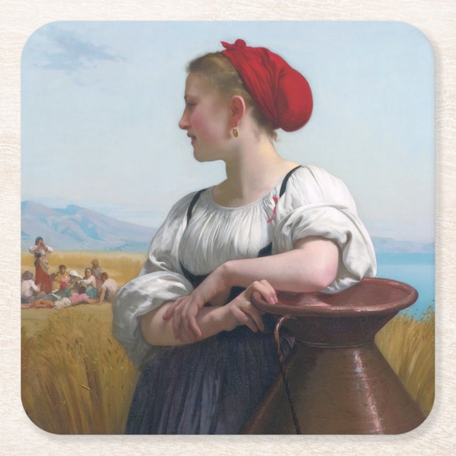 Harvester Bouguereau Underlägg Papper Kvadrat (Framsidan)