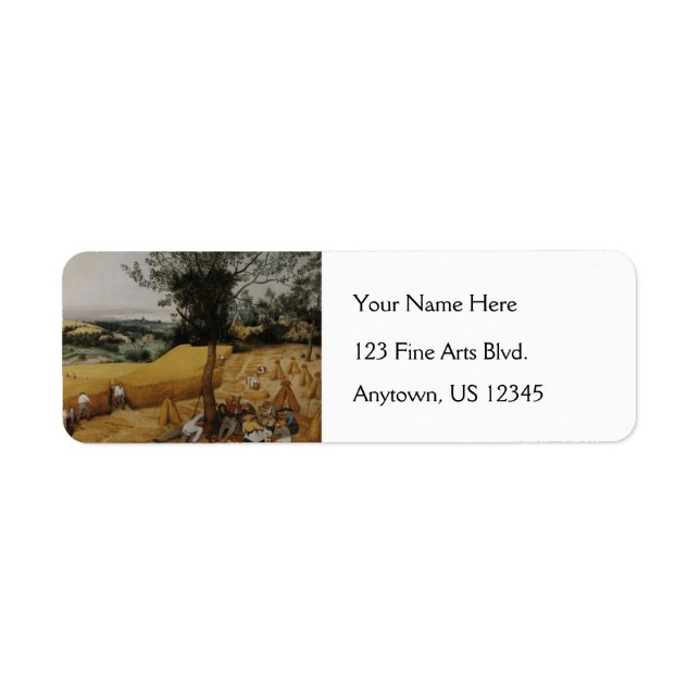 Harvesters av Pieter Bruegel the Elder Returadress Etikett (Framsidan)