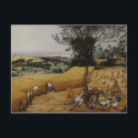 Harvesters av Pieter Bruegel the Elder Vykort<br><div class="desc">Skördarna av Pieter Bruegel den äldre är en 1 565 olje- och temperaturområlning på träskivor som skildrar nederländska jordbrukare och bönder som skördar vetet i fält under den sena sommar- och höstsäsongen. Medan en grupp samlas runt en träd för en picknick middag, somliga sover i skuggan. Jordbrukare skär spannmål med...</div>