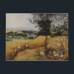 Harvesters av Pieter Bruegel the Elder Vykort<br><div class="desc">Skördarna av Pieter Bruegel den äldre är en 1 565 olje- och temperaturområlning på träskivor som skildrar nederländska jordbrukare och bönder som skördar vetet i fält under den sena sommar- och höstsäsongen. Medan en grupp samlas runt en träd för en picknick middag, somliga sover i skuggan. Jordbrukare skär spannmål med...</div>