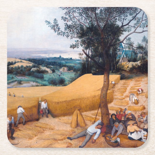 Harvesters, Pieter Bruegel Underlägg Papper Kvadrat (Framsidan)