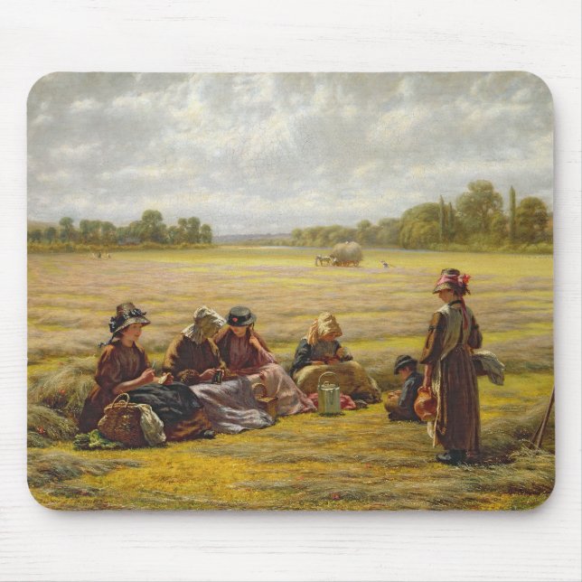 Harvesters som vilar i solen, Berkshire, 1865 Musmatta (Framsidan)